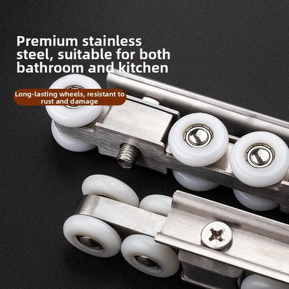 Set of 4 Sliding Door Pulleys for - Stainless Steel, Silent Nylon Wheel