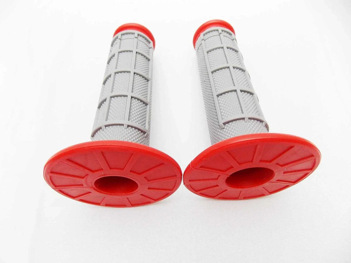 Kawasaki MX Enduro Trail Red Grey Forseti Hand Grip Set Handlebar Grips (N/A)