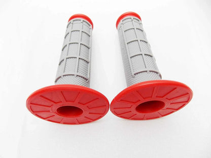 Kawasaki MX Enduro Trail Red Grey Forseti Hand Grip Set Handlebar Grips (N/A)
