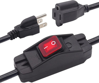 3 Prong Extension Cord with 220V Waterproof 3Pin Outlets, Black