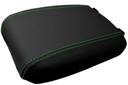 Leather Console Lid Armrest Cover for Toyota Tacoma (2016–2019) Green Stitch