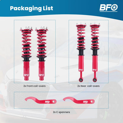 Coilovers Lowering Suspension Kit for Honda Accord (1998–2002) Acura CL (2001–2003)