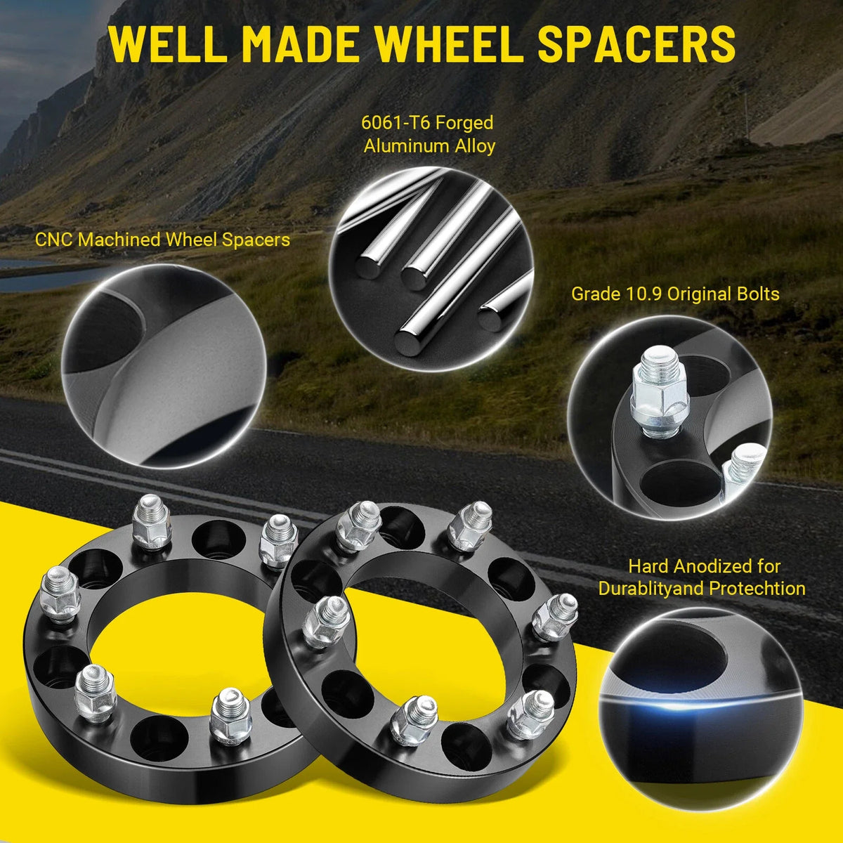 1-Inch 6x5.5 Wheel Spacers for GMC Yukon XL (2015–2021)