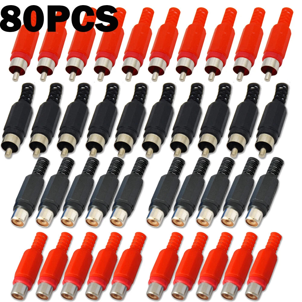 2X Solder RCA Plug Male+Female Audio Video Adapter Connector