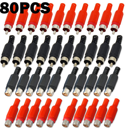 2X Solder RCA Plug Male+Female Audio Video Adapter Connector