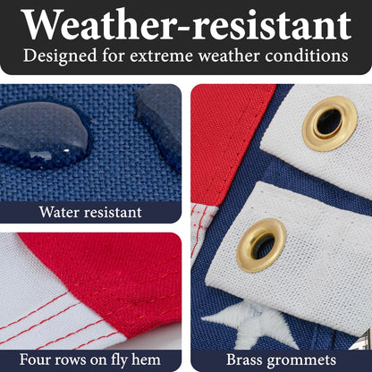 3x5 American Flag for Outdoor Use - Red, White, and Blue