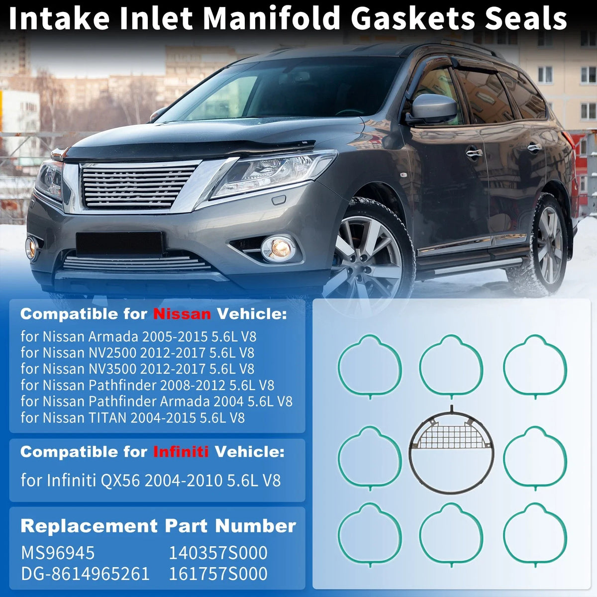 Intake Manifold Gasket Set No.MS96945/DG-8614965261 for Nissan Armada (2005–2015)