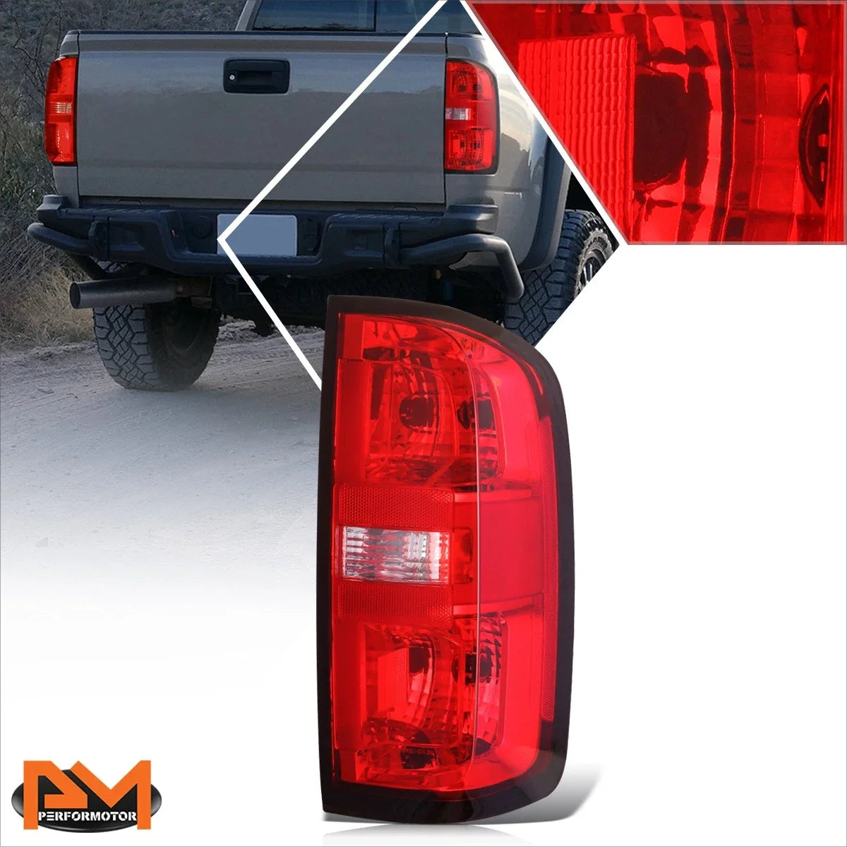 Right Tail Brake Light for Chevy Colorado (2015–2022) Red/Clear Lens