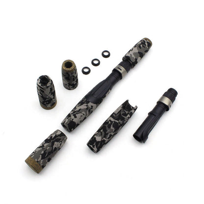 Set of 2 Gray Black Camo Fishing Rod Handle Split Grip Repair
