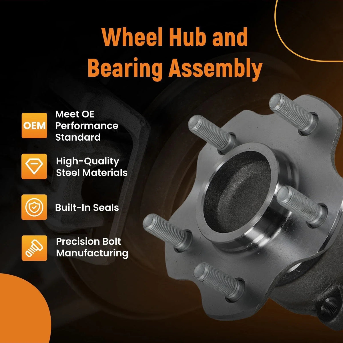 2pc Rear Wheel Hub Bearing for Nissan Rogue FWD (2014–2019) 512534