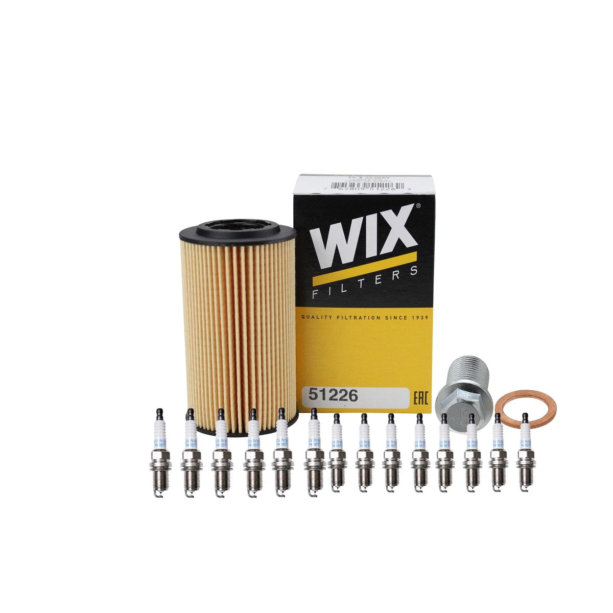 Wix Engine Oil Filter & Denso 16 Platinum TT Spark Plugs for W210 E430 (1996–2002)