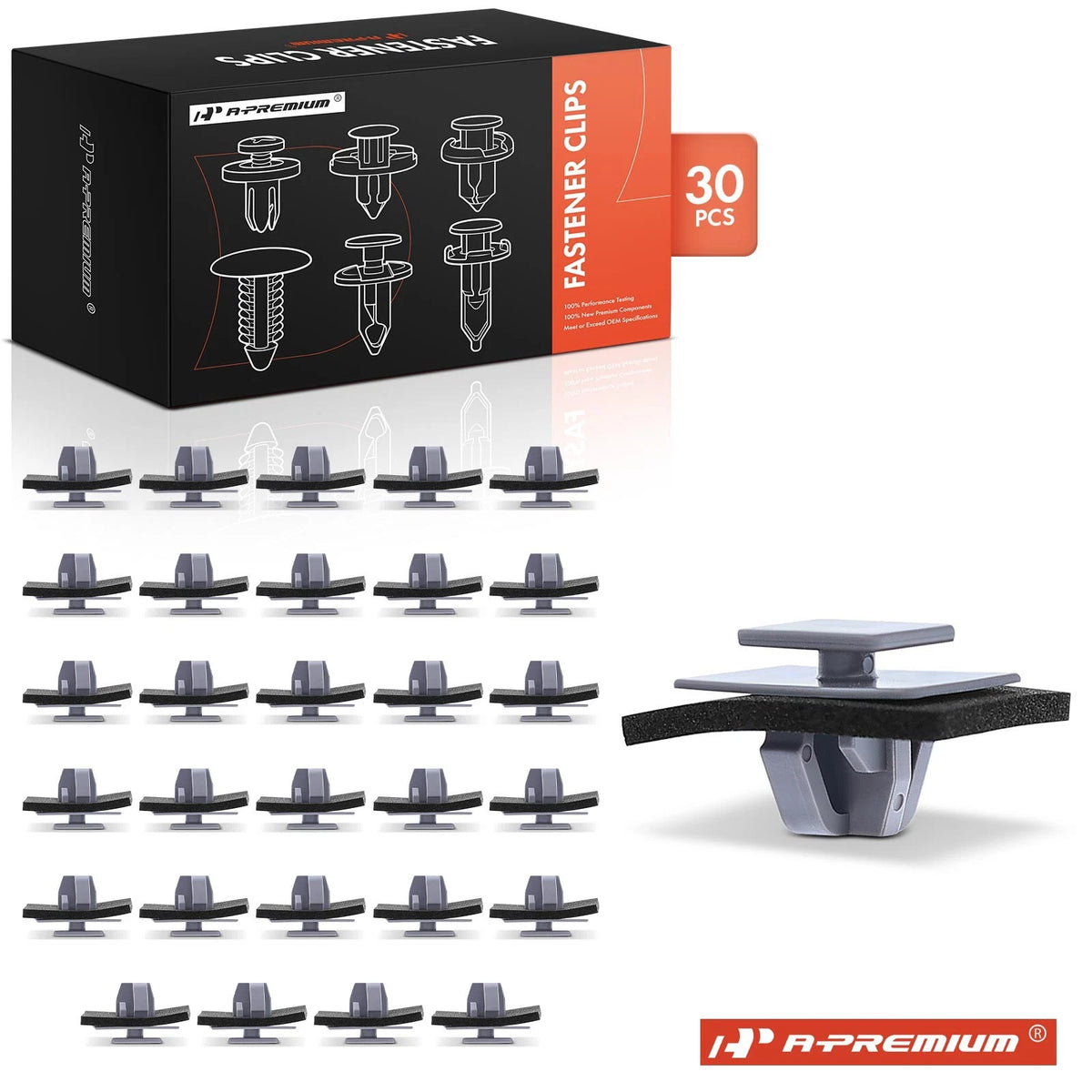 30Pcs Nylon Exterior Garnish Mount Clip Retainer w/ Seal for Hyundai (87758B9010, 87756C8700)