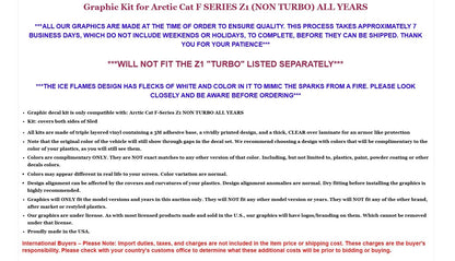 SLED Graphic Stickers Decals for Arctic Cat F Series Z1 (All Years)