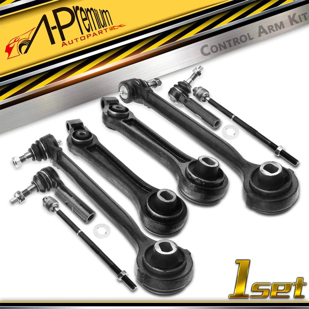 Set of 8 Front Control Arm Tie Rod Ends for Dodge Charger Challenger (2006–2010)