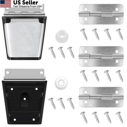 Cooler Hinges & Latch Replacement for Igloo Standard (Black & Silver)