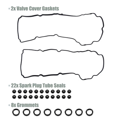 Set of 2 Engine Valve Cover Gaskets Seals for Ford Explorer (2013–2019)