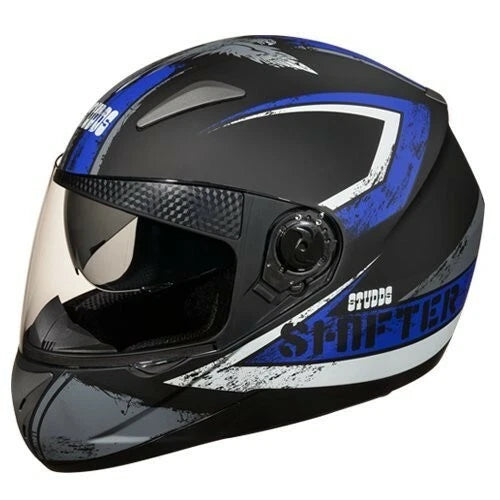 Studds Shifter Helmet for Large Size (Matt Black & Blue & White)