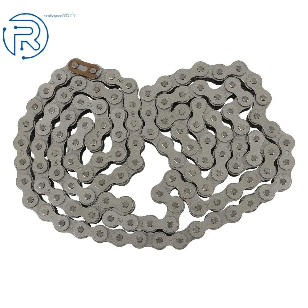10 Feet of #80 Carbon Steel Roller Chain for Various Applications