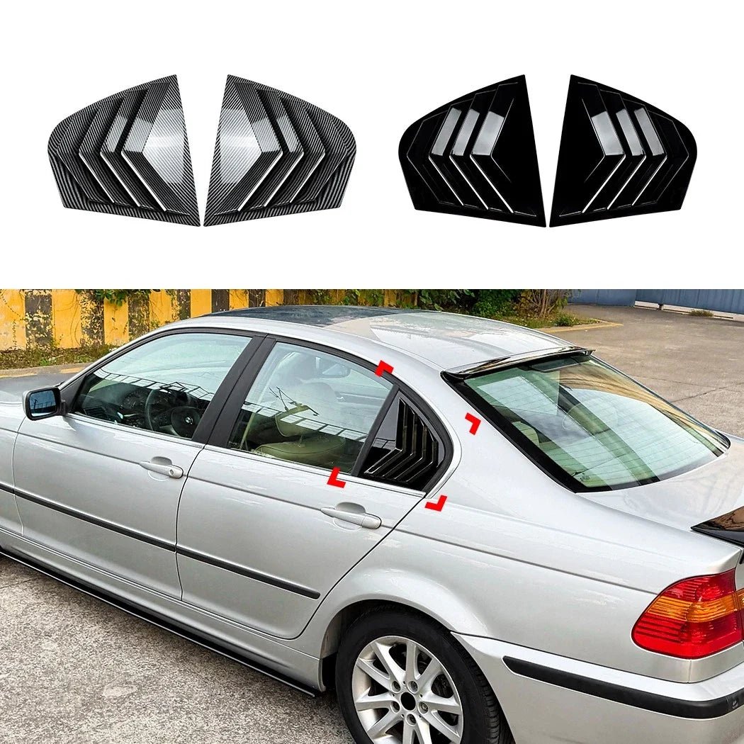 Pair Rear Window Louver Cover Sun Shade for BMW 3-Series E46 (1998–2005)