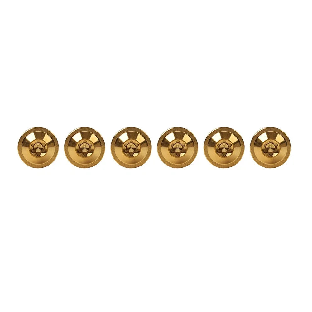 Set of 6 Titanium M5 Truss Torx Bolts M5x10mm for Bike Motor Gold