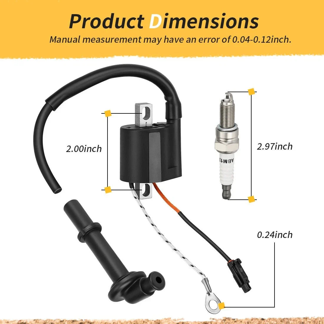Ignition Coil + Cap w/ Spark Plug for Kawasaki KX250 KX250F KX450 KX450F (2004–2023)