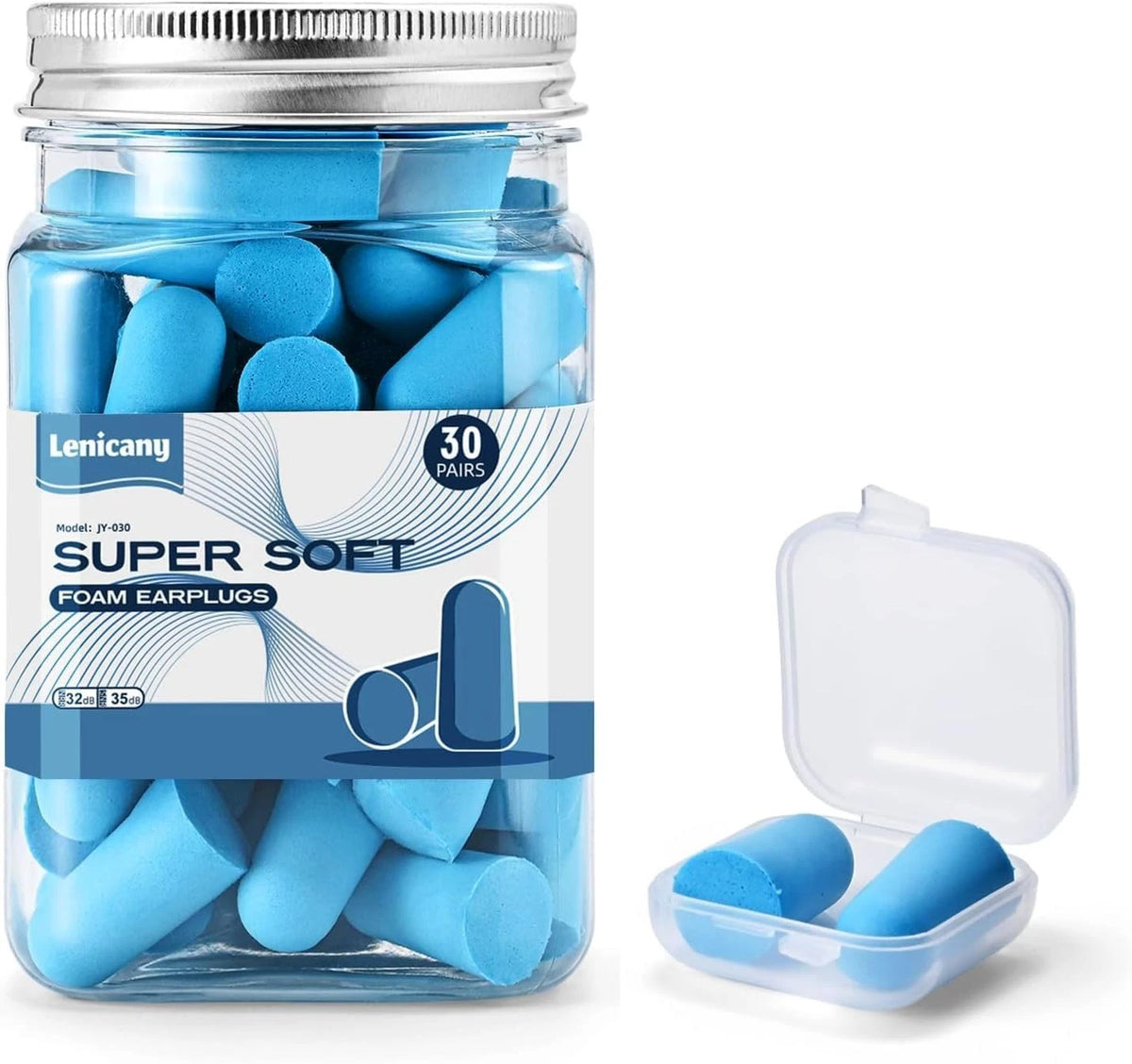 30 Pairs of Durable Noise Blocking Foam Earplugs for All Uses