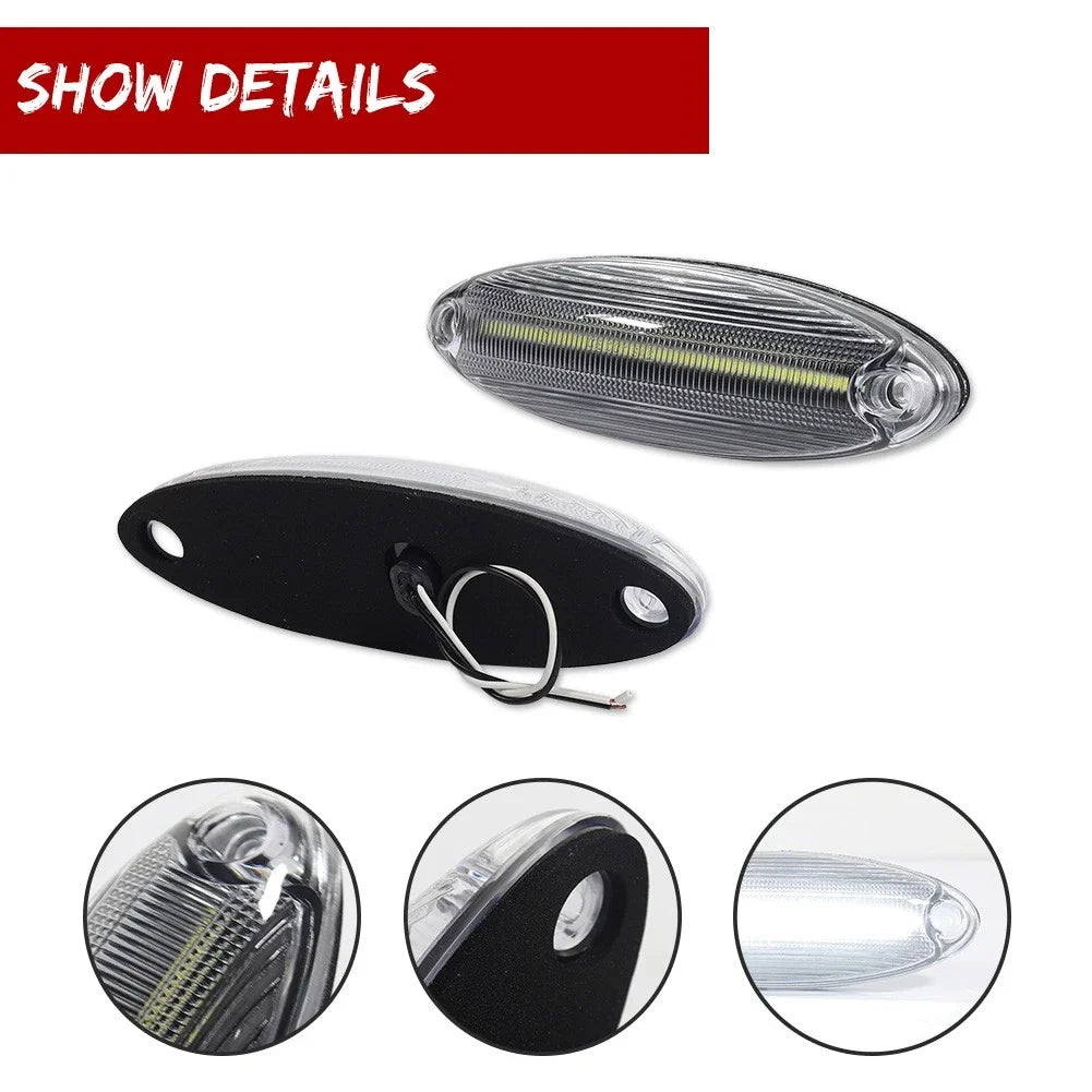 5X Clear White LED Roof Clearance Marker Lights for Freightliner Cascadia (2008–2023)