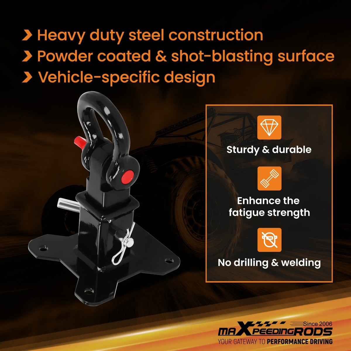 Rear Trailer Hitch Kit for Polaris RZR XP 1000 XP 4 (2014–2025) 2" Receiver