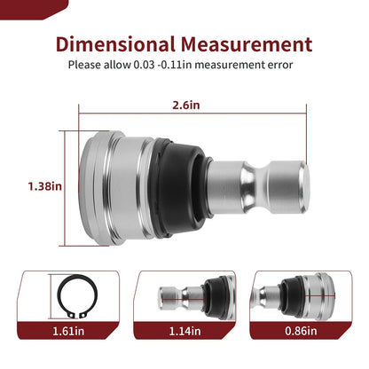 Set of 4 Upper Lower Ball Joints for Polaris (7082507, 7081991, 7081924, 7081859, 7081665)