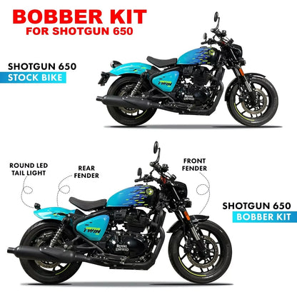Bobber Kit for Royal Enfield Shotgun 650 (2021–2023) Front & Rear Fender, LED