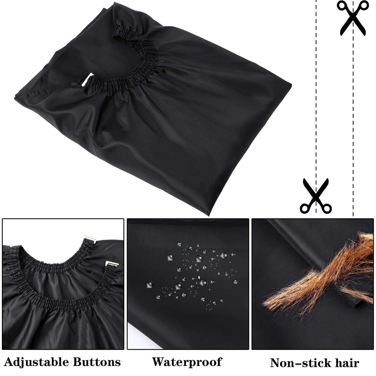 Professional Hair Cutting Cape for Universal Use (1 Count) - Black