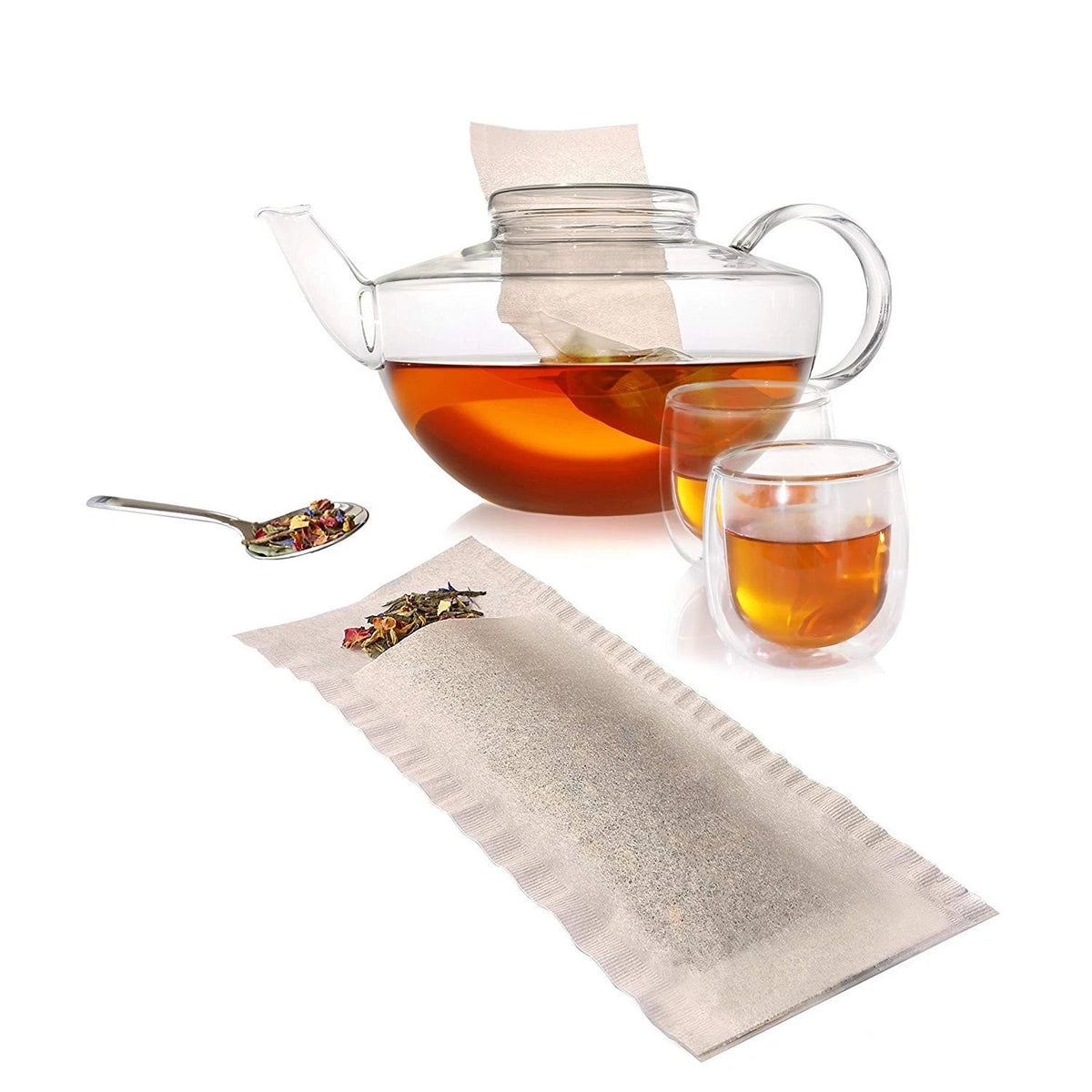 Pack of 4 Disposable Tea Filter Bags for (100 Count)