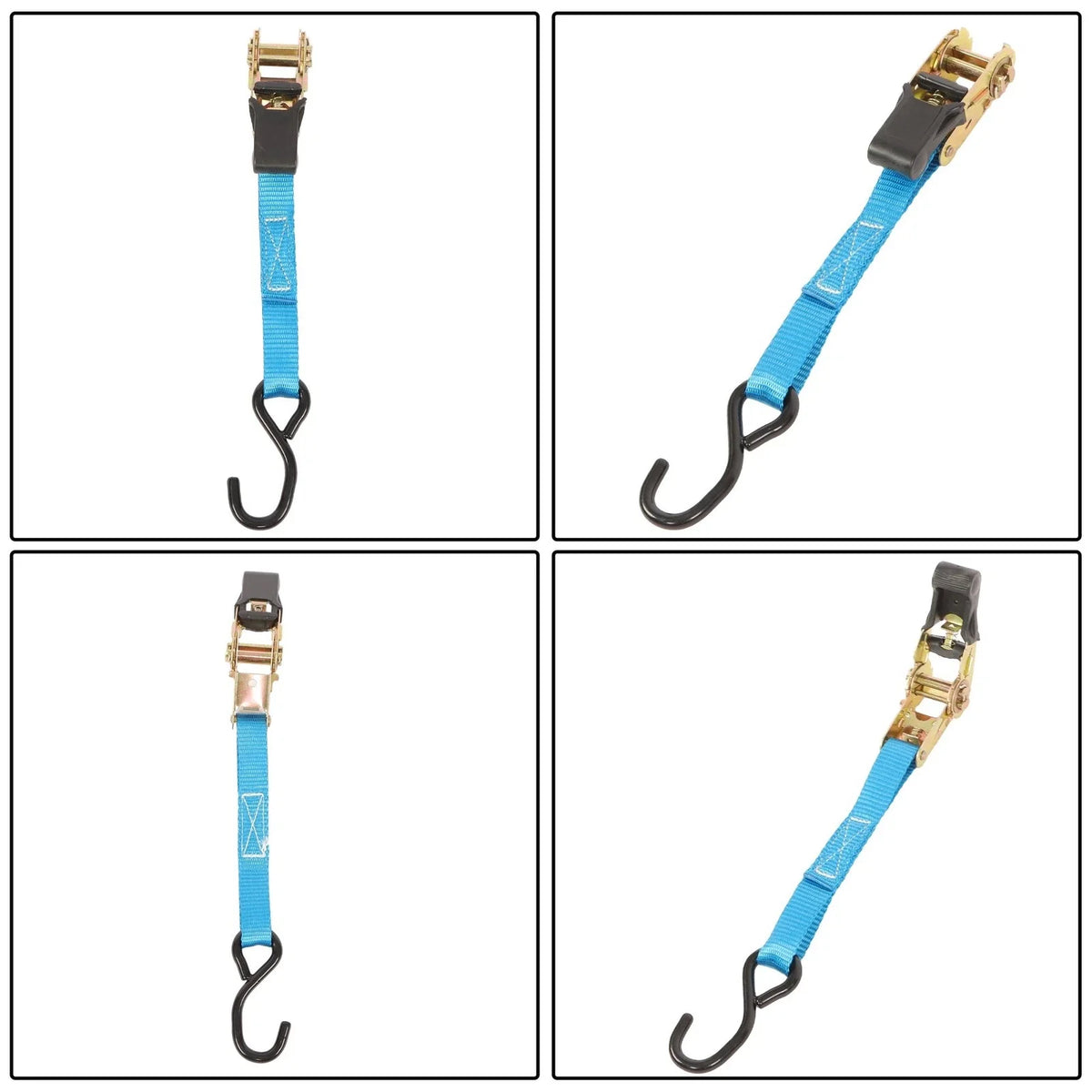 Set of 6 Heavy Duty 1 Inch Ratchet Straps 20ft with Hooks
