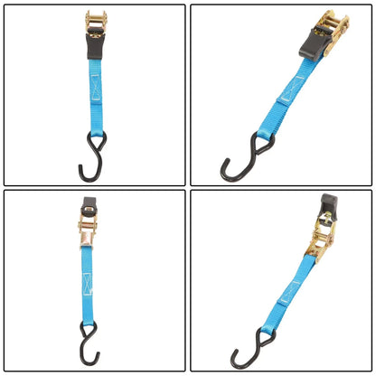 Set of 6 Heavy Duty 1 Inch Ratchet Straps 20ft with Hooks