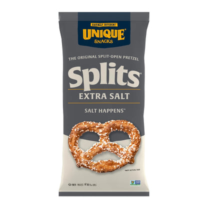 Pack of 6 Unique Snacks Extra Salt Splits Pretzels 11 Ounce
