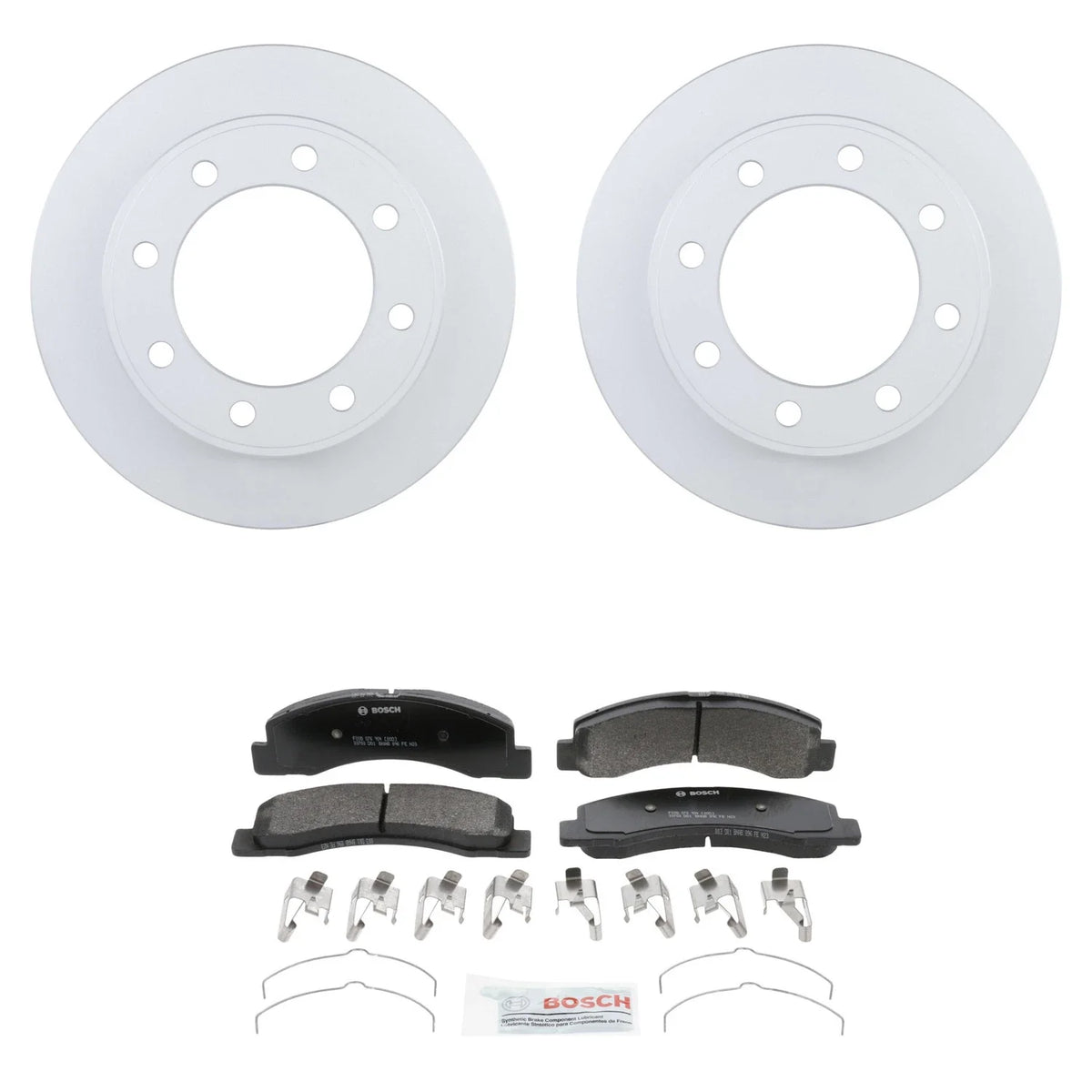 Bosch Quietcast Front Rotors & Disc Brake Pad Kit for F-250 Super Duty