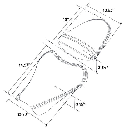 Front Rider & Rear Passenger Seat for Suzuki GSXR1000 (2005–2006) Black