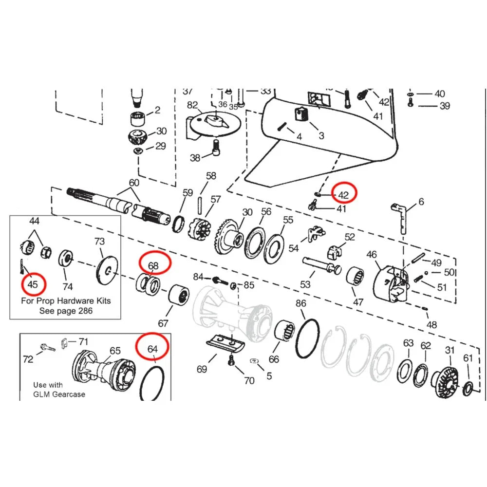 Propeller Shaft Seal Kit for OMC Cobra Johnson Marine (320862, 0321119)