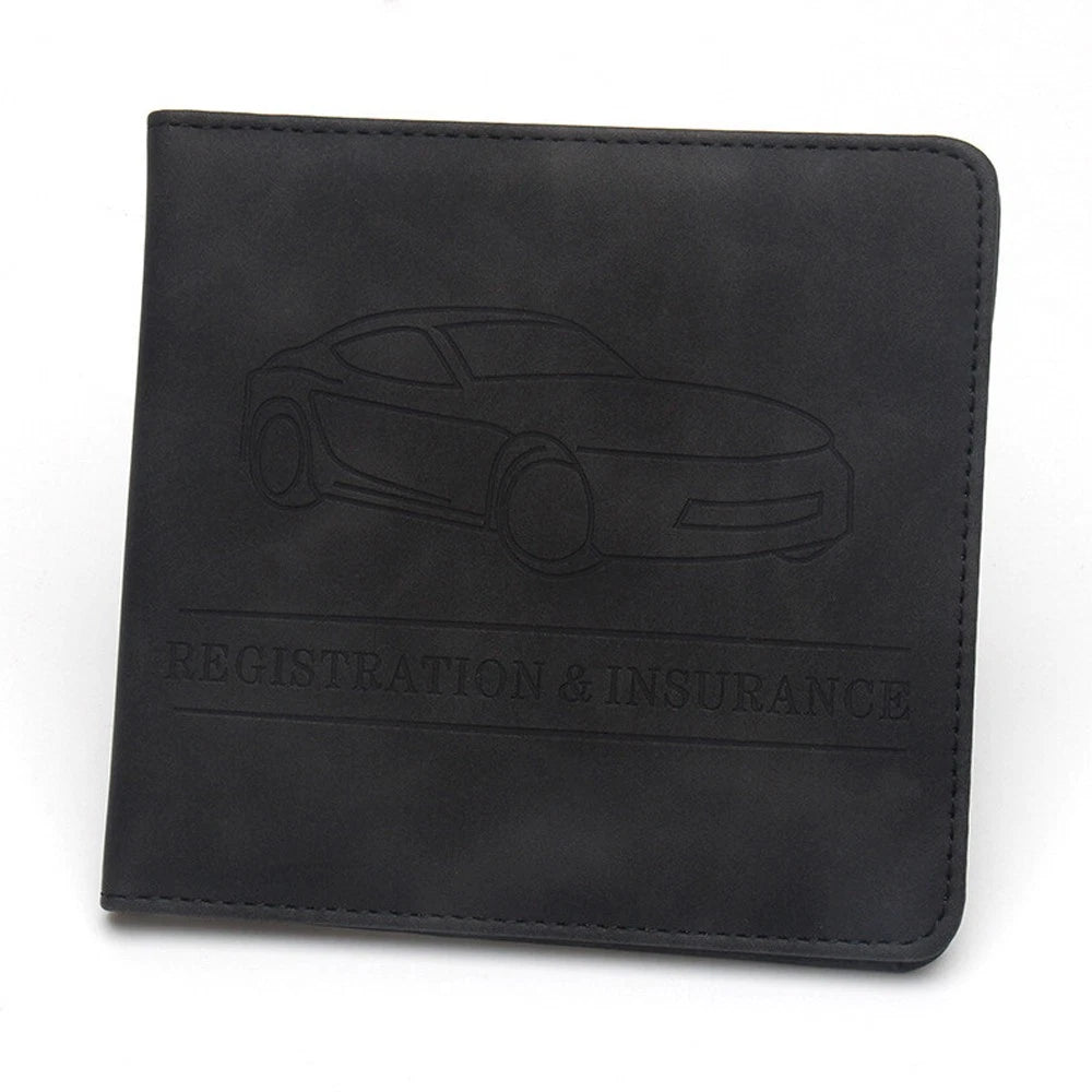 2X Magnetic Car Insurance Registration ID Card Holders PU Leather