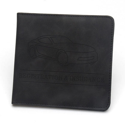2X Magnetic Car Insurance Registration ID Card Holders PU Leather