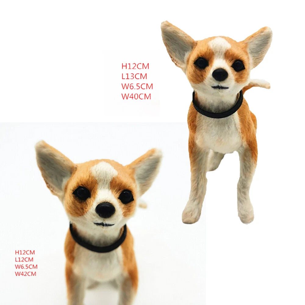 Chihuahua Dog Model for Dollhouse Decor (1:6 Scale)