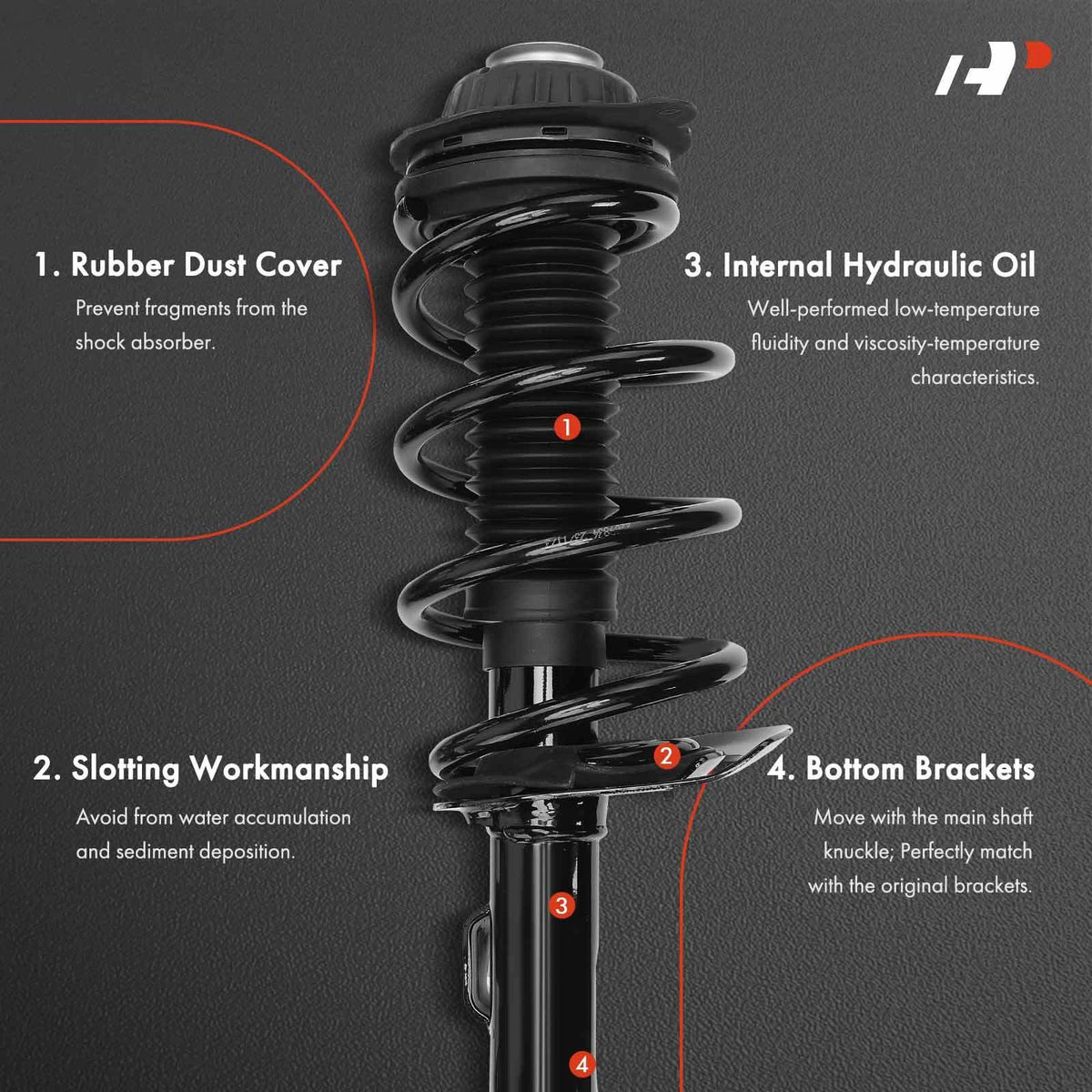 Front Struts w/ Coil Springs Assembly for Jeep Cherokee KL (2014–2023) 68373959AC, 68373958AC