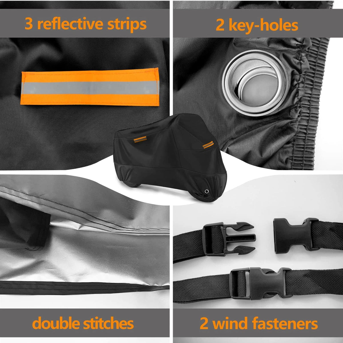 Extra Large Waterproof Motorcycle Cover for All Seasons (Rain & Snow)