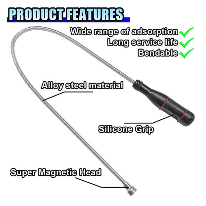24 Inch Bendable Magnetic Pickup Tool for Automotive Use