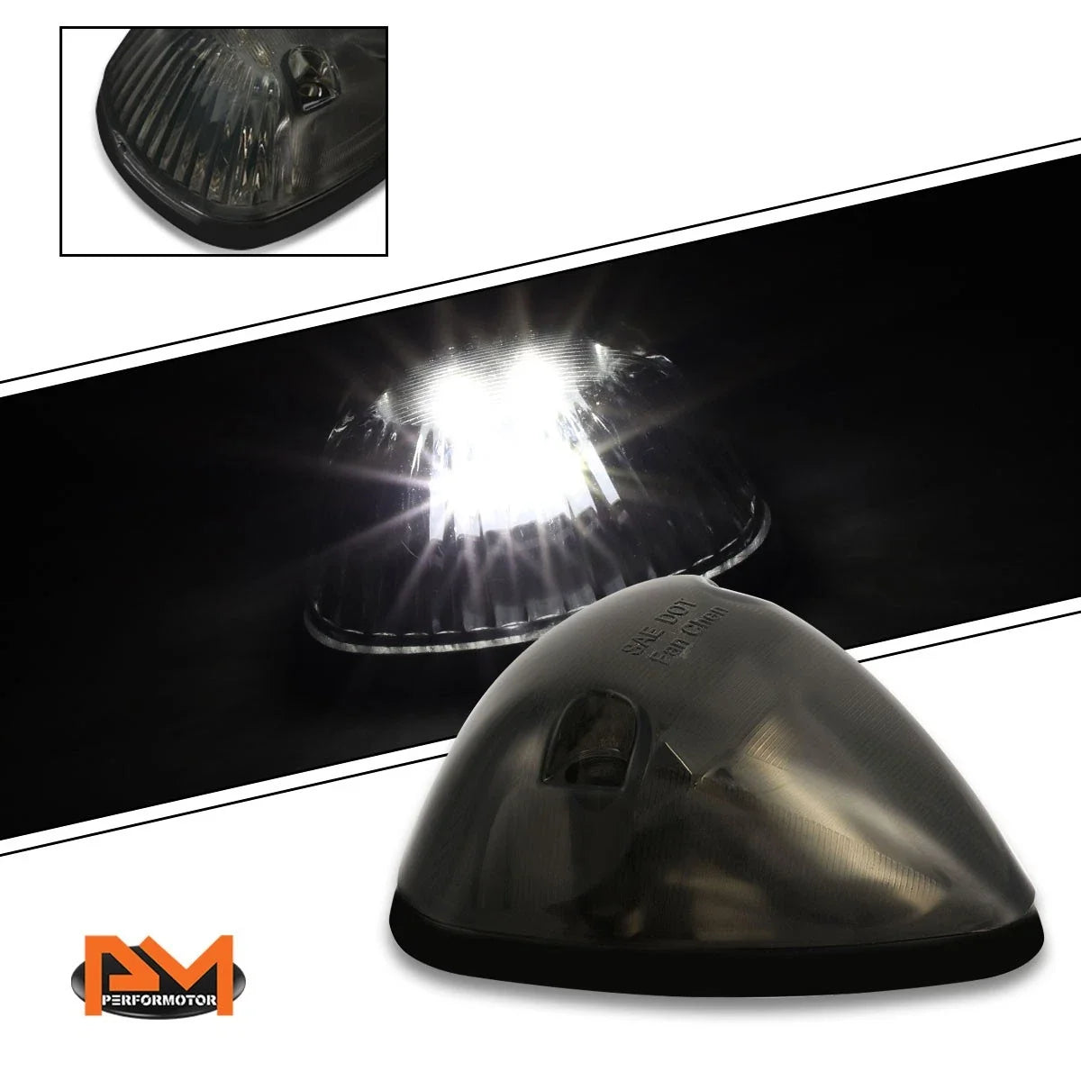 5Pcs Cab Roof Running Light Smoked Housing White LED for Dodge Ram (1994–1998)
