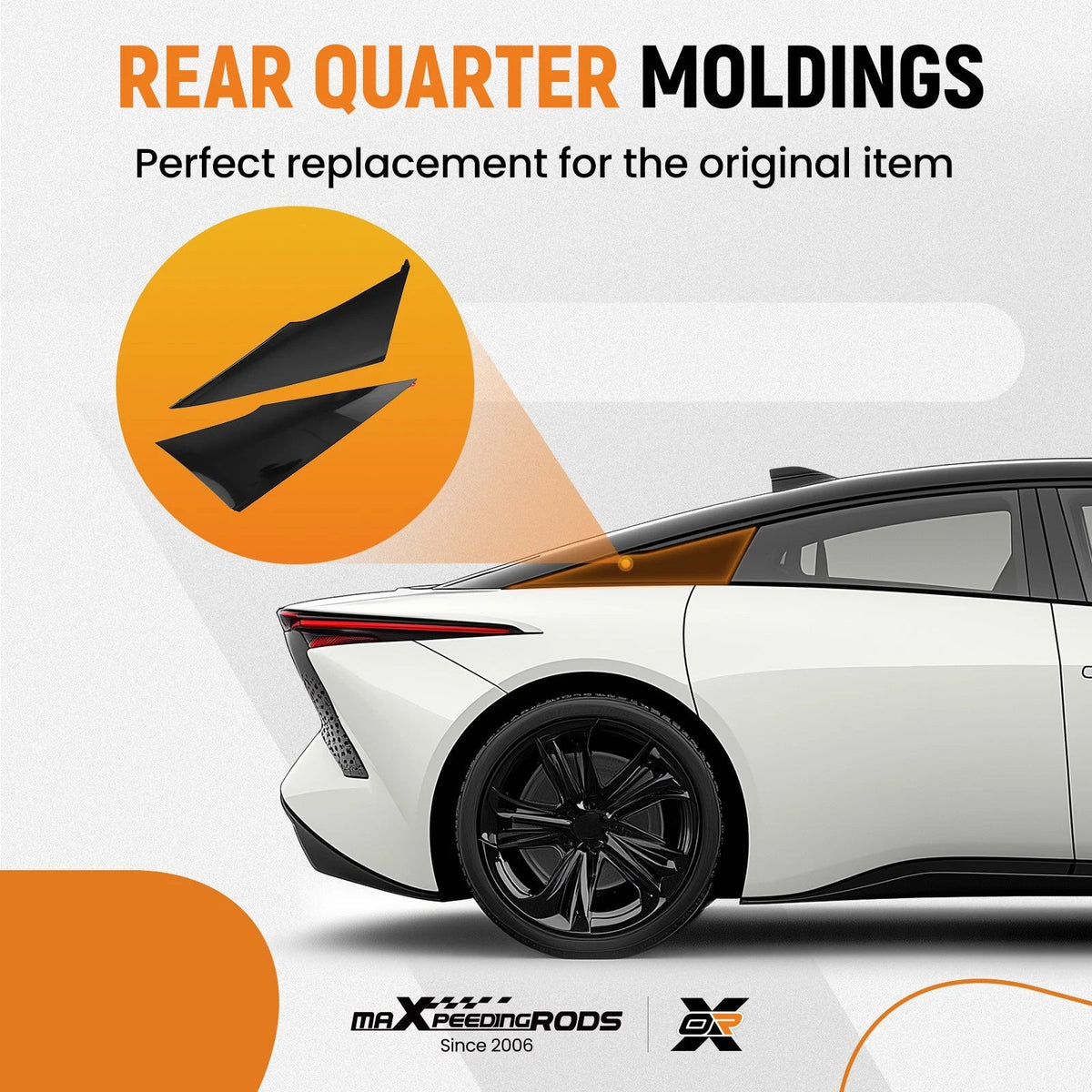 Set of 2 Rear Quarter Moldings for Toyota Prius (2016–2022)