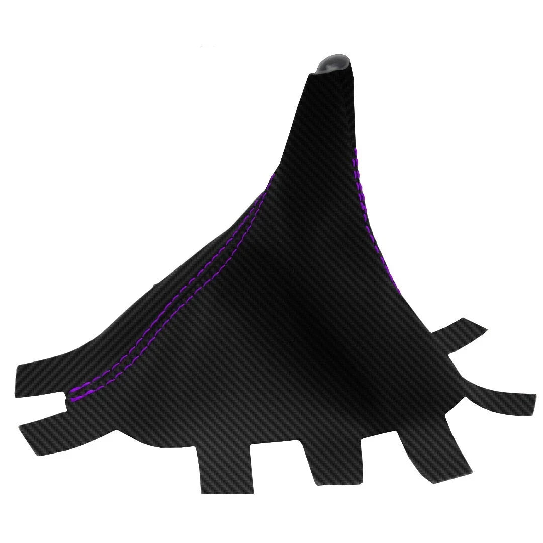 Manual Shift Boot Cover for Honda Civic (2016–2020) - Carbon Fiber, Purple Stitch