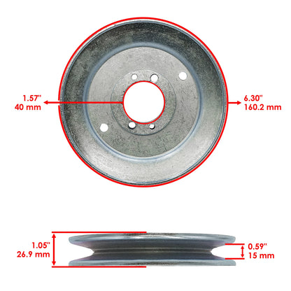 61" Deck Spindle & Pulley for Scag SMWC-61A STWC61A-27CV (SD1913+PY3343+MX1073)