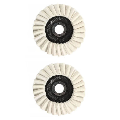 2Pcs Wool Felt Flap Disc Buffing Pads for Metal Glass Wood