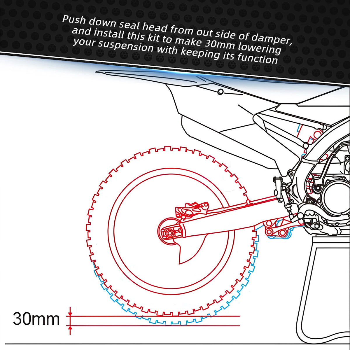 CNC Rear Suspension Lowering Kit for Suzuki RMZ450 RMZ250 (2005–2020)